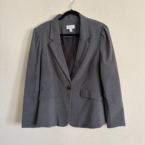 Elle Women's Charcoal dot gray suit blazer jacket size 16 career office formal